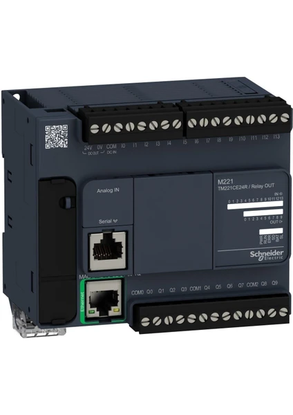 TM221CE24R M221 PLC, 14 DI, 10 DO Relay, Ethernet