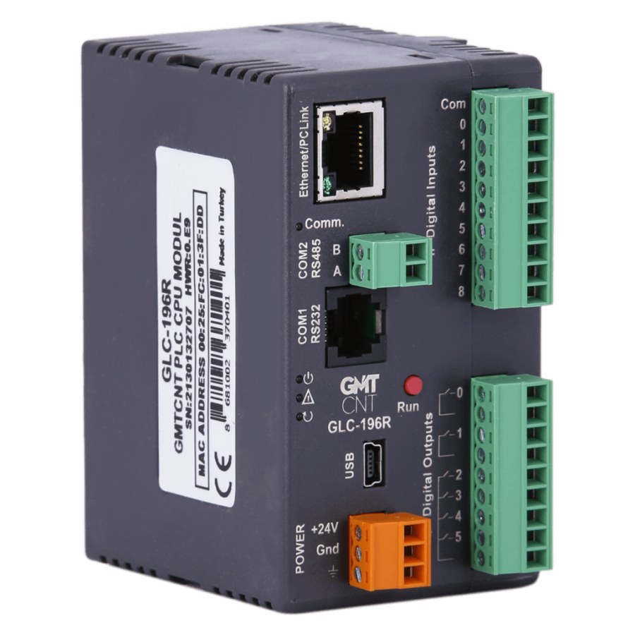 GMT GLC-196R 9 GİRİŞLİ/6 RÖLE ÇIKIŞLI 24VDC CPU MODÜLÜ